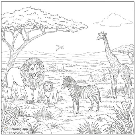 Coloring Pages Of Savanna Animals