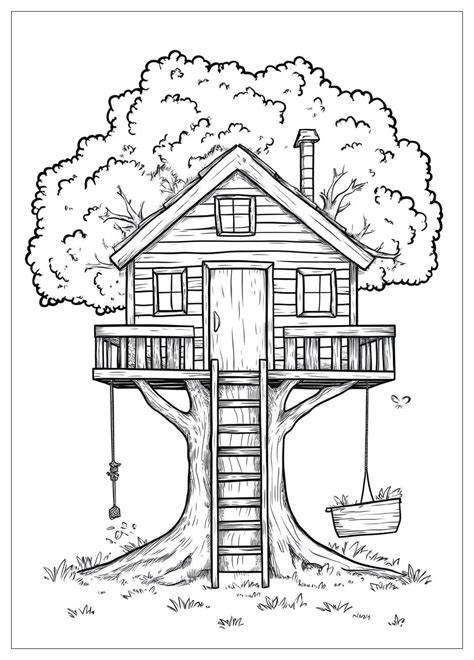 Coloring Pages Of Tree Houses