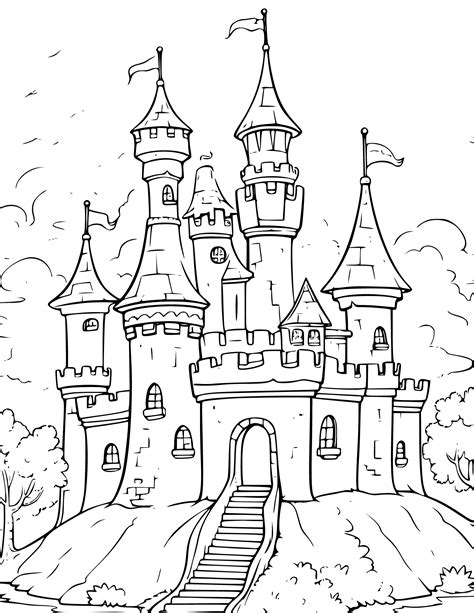 Coloring Pages Princess Castle