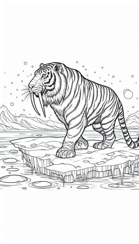 Coloring Pages Saber Tooth Tiger