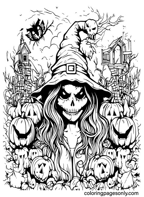 Coloring Pages Scary Halloween