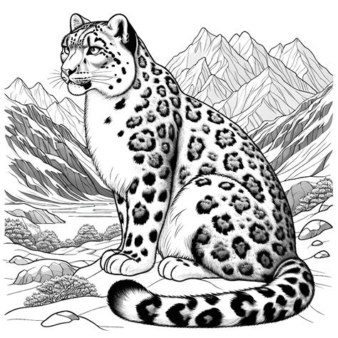 Coloring Pages Snow Leopard