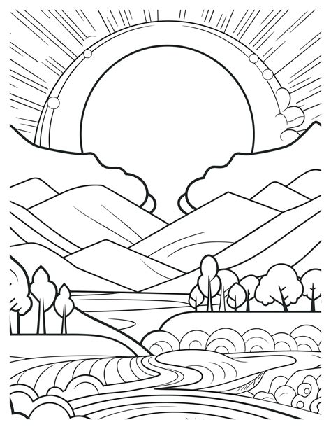 Coloring Pages Sunset