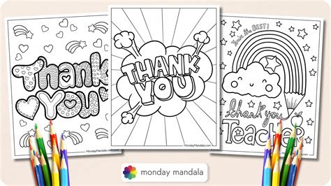 Coloring Pages Thank You Cards