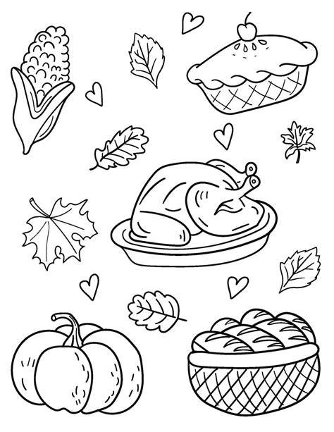 Coloring Pages Thanksgiving Food