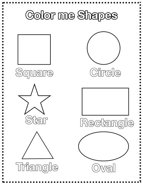 Coloring Shapes Worksheet For Nursery