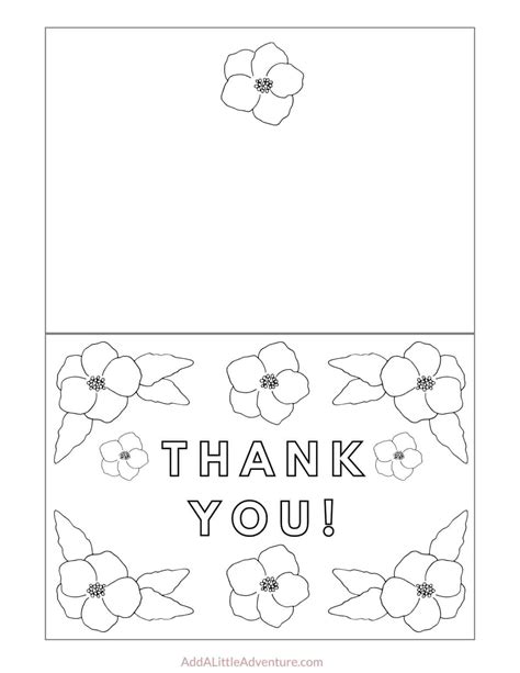 Coloring Thank You Card Printable