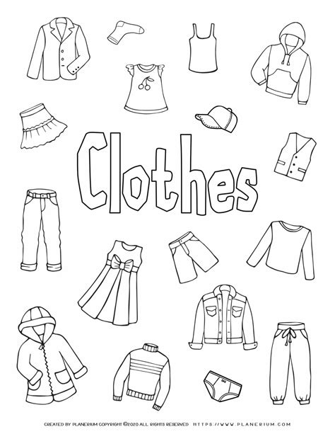 Coloring Worksheet Clothes