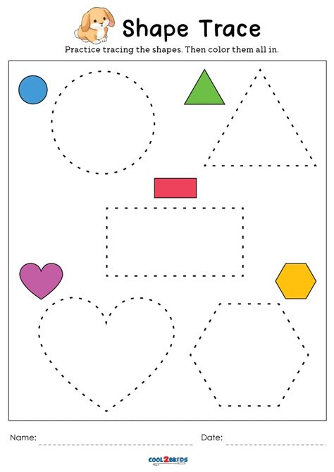 Coloring Worksheet Coloring Tracing Shapes