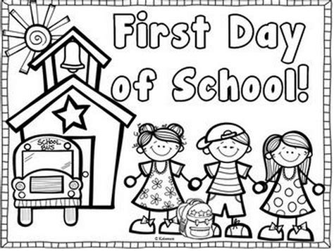 Coloring Worksheet First Day Of School