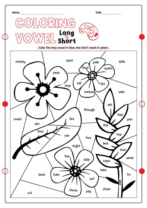 Coloring Worksheet Short Vowels