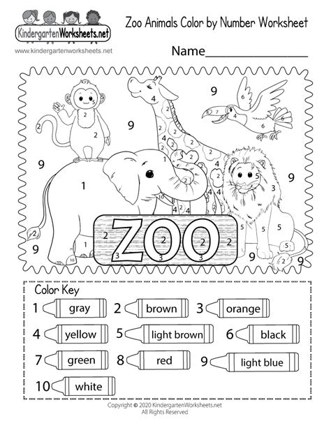 Coloring Worksheets For Kindergarten Animals