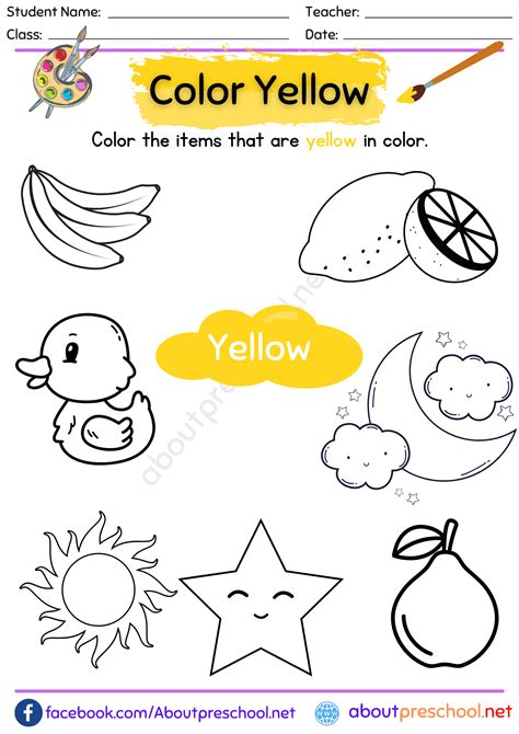 Coloring Yellow Worksheet