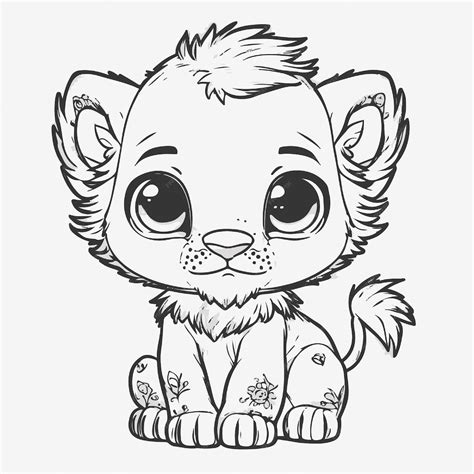 Coloring page lion chibi coloring page