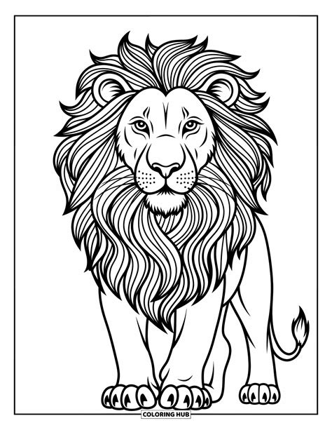 Coloring page lion printable coloring page