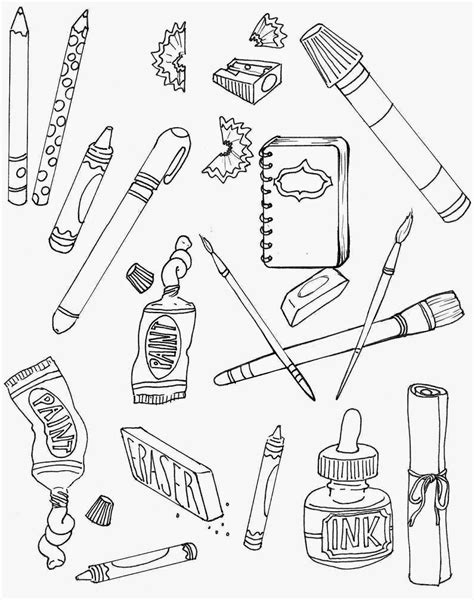 Art Supplies Coloring Pages COLORING PIC