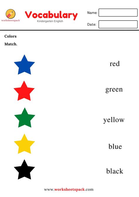 Colors Worksheets For Kindergarten Pdf