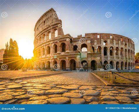 Colosseum with sunrise