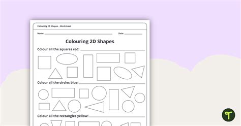 Colour 2d Shapes Worksheet