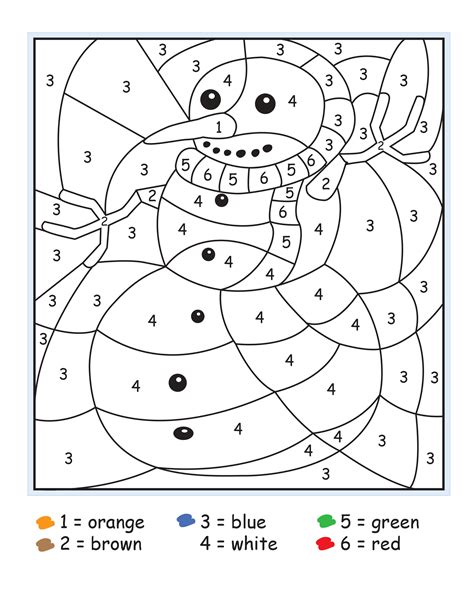 Colour By Number Worksheets For Kindergarten