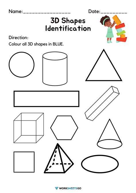 Colour The 3d Shapes Worksheet