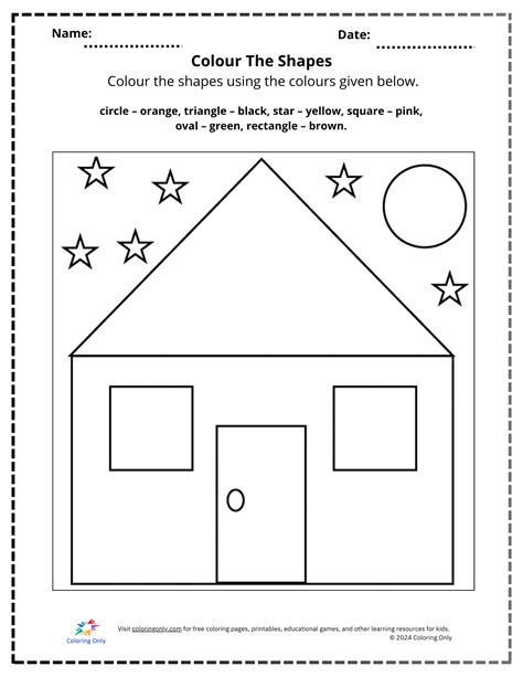 Colour Worksheet Shapes