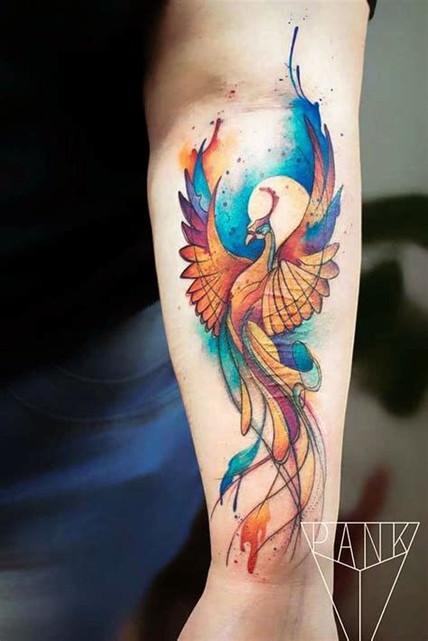Colourful Phoenix Tattoo