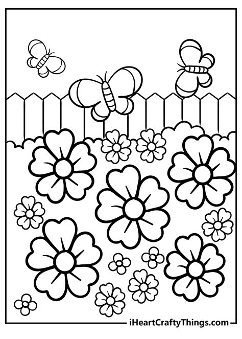Colouring Page Flower Garden