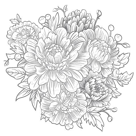 Colouring Pages Flowers For Adults Hard