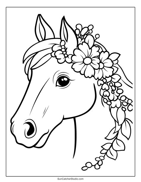 Colouring Pages For Kids Horses
