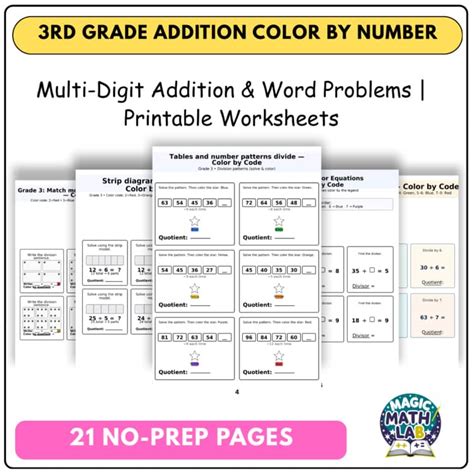 Colr By Number Printable For 3rd Grade