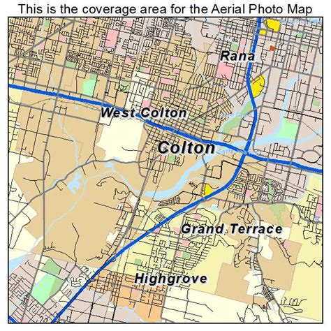 Colton, California Area Map Light HEBSTREITS Sketches
