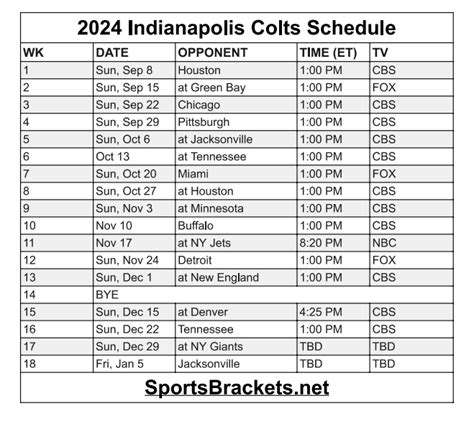 Colts Home Game Schedule 2024