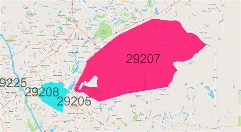 Columbia SC Zip Code Map