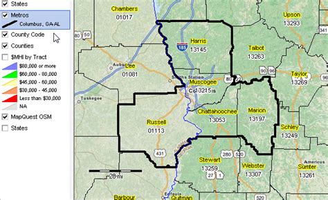 Columbus Ga Zip Code Map