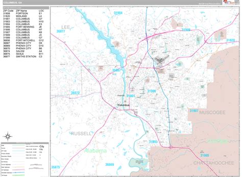 Columbus Georgia Zip Code Map