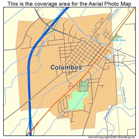 Map of Columbus, WI, Wisconsin