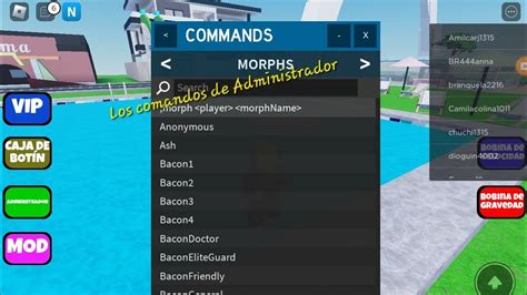 Comandos Admin(Rank2) - Roblox