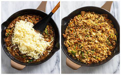 Combining the Noodles and Egg