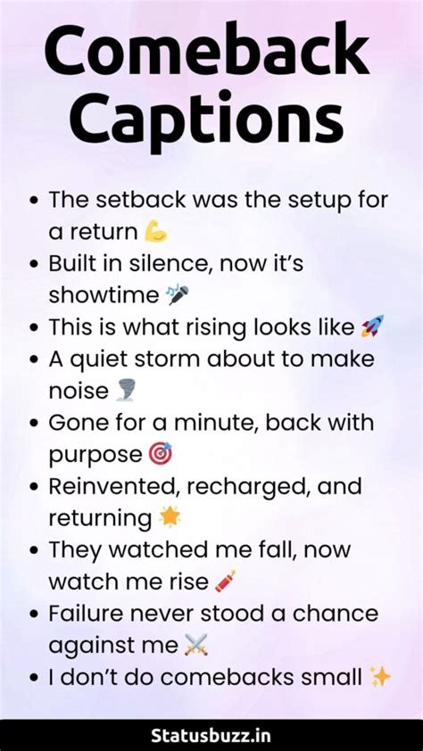 Comeback Captions