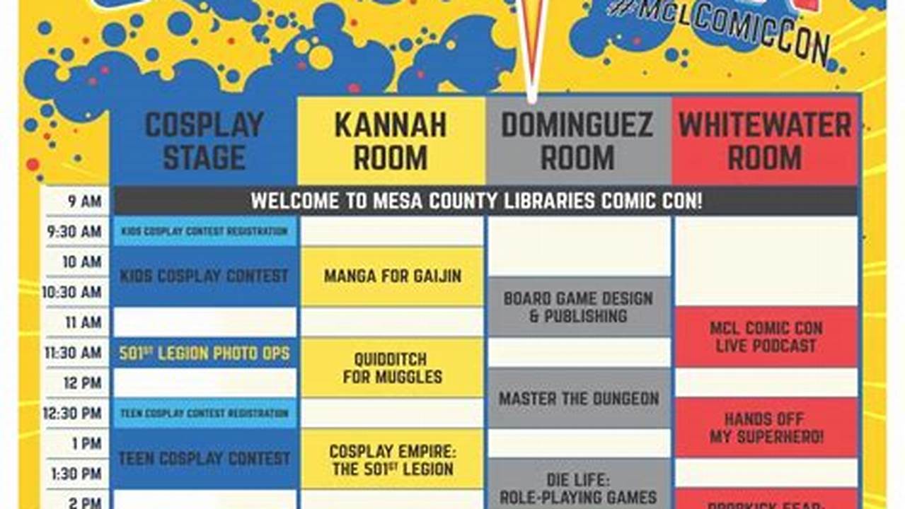 Comic Con 2024 Program Schedule