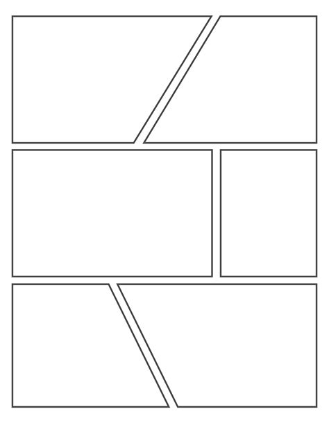 Comic Strip Template 6 Panels