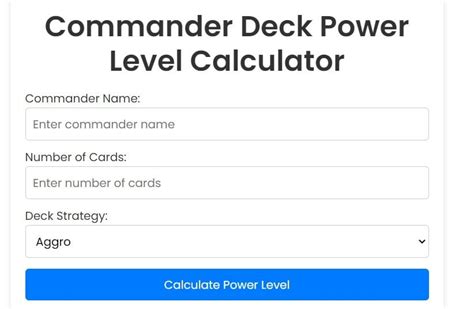 Commander Power Level Calculator for FFU