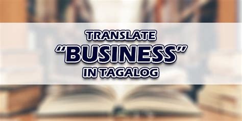 Commerce In Tagalog