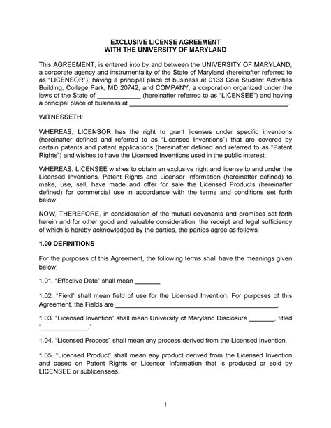 Commercial Property Licence Agreement Template