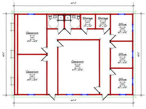 Commercial Building Floor Plan With Dimensions