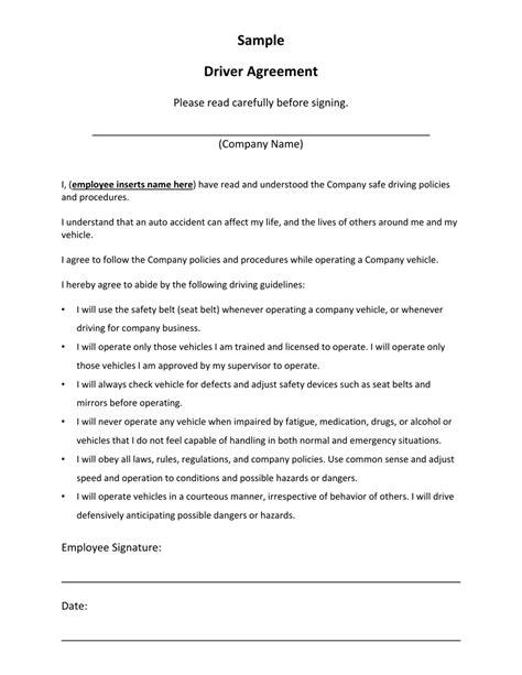 Free Independent Delivery Driver Contract Template PDF Word eForms