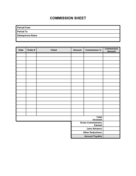 Commission Statement Template