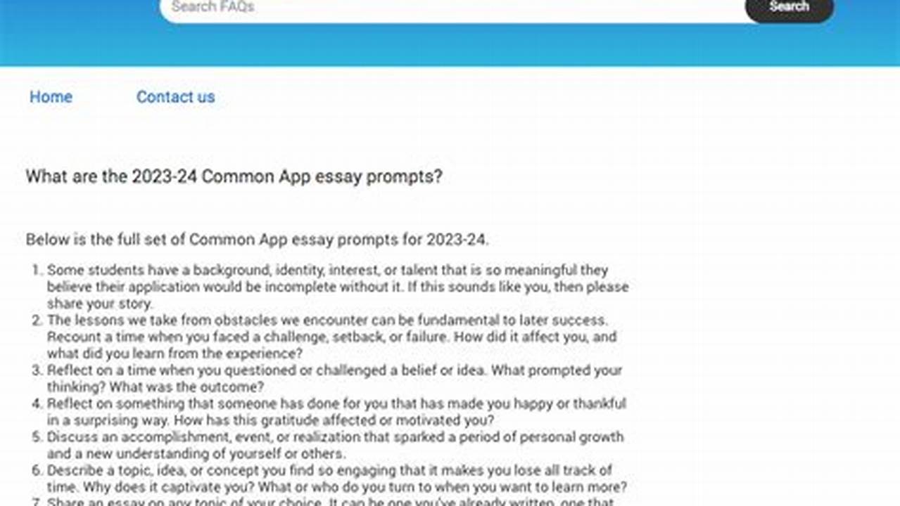 Common App 2024-25