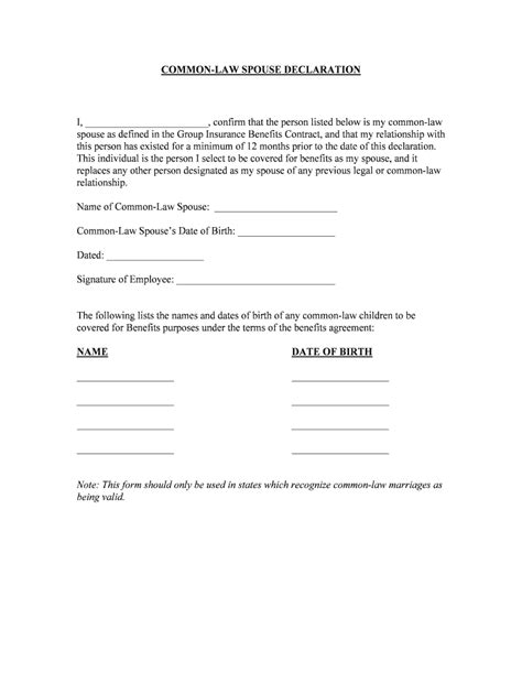 Common Law Agreement Template